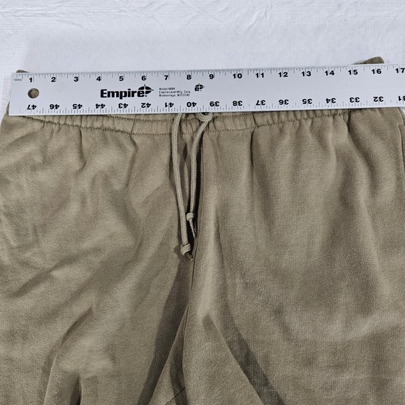 PINK Victoria's Secret Olive Green Fleece Lounge Shorts Raw Hem Womens Large - Picture 6 of 9